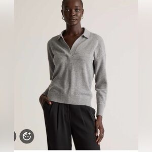 Quince Mongolian Cashmere Polo Sweater
